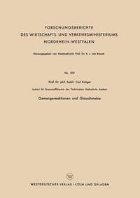 bokomslag Gemengereaktionen und Glasschmelze