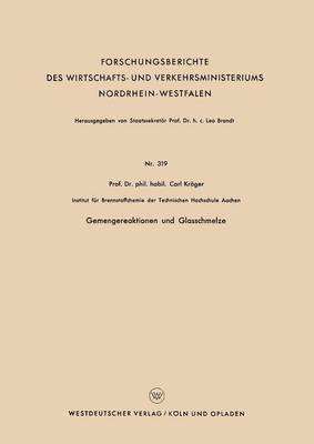 bokomslag Gemengereaktionen Und Glasschmelze