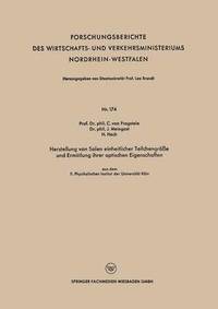 bokomslag Herstellung von Solen einheitlicher Teilchengröße und Ermittlung ihrer optischen Eigenschaften