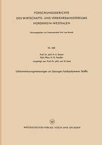 bokomslag Lichtzerstreuungsmessungen an Lösungen hochpolymerer Stoffe