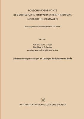 bokomslag Lichtzerstreuungsmessungen an Lösungen hochpolymerer Stoffe