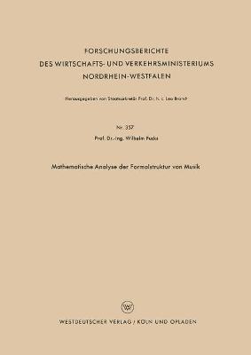 bokomslag Mathematische Analyse der Formalstruktur von Musik