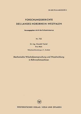 bokomslag Mechanische Wäschebeanspruchung und Waschwirkung in Rührwerkmaschinen