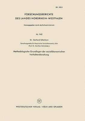 bokomslag Methodologische Grundlagen der sozialoekonomischen Verhaltensforschung