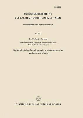 bokomslag Methodologische Grundlagen der sozialökonomischen Verhaltensforschung