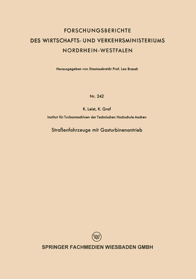 bokomslag Straenfahrzeuge mit Gasturbinenantrieb