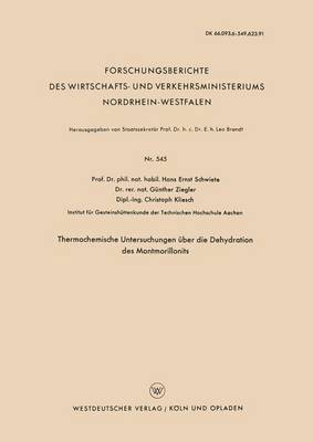 bokomslag Thermochemische Untersuchungen uber die Dehydration des Montmorillonits