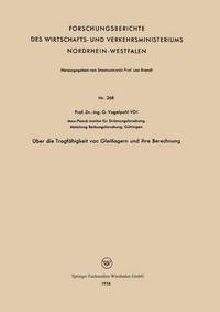 bokomslag Über die Tragfähigkeit von Gleitlagern und ihre Berechnung