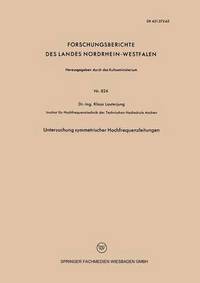 bokomslag Untersuchung symmetrischer Hochfrequenzleitungen