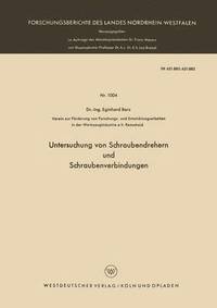 bokomslag Untersuchung von Schraubendrehern und Schraubenverbindungen