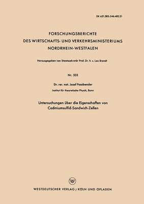 bokomslag Untersuchungen Über Die Eigenschaften Von Cadmiumsulfid-Sandwich-Zellen