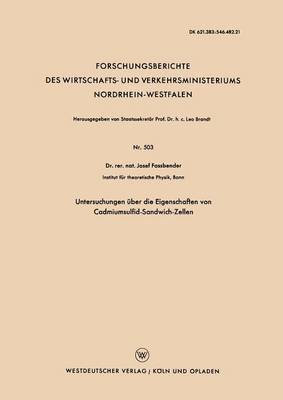 bokomslag Untersuchungen uber die Eigenschaften von Cadmiumsulfid-Sandwich-Zellen