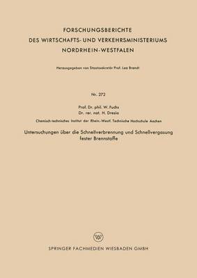 bokomslag Untersuchungen ber die Schnellverbrennung und Schnellvergasung fester Brennstoffe