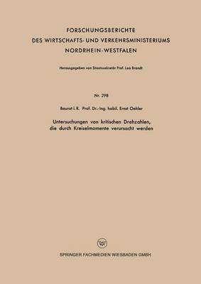 bokomslag Untersuchungen Von Kritischen Drehzahlen, Die Durch Kreiselmomente Verursacht Werden