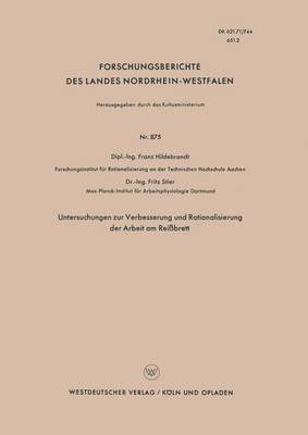 bokomslag Untersuchungen zur Verbesserung und Rationalisierung der Arbeit am Reißbrett
