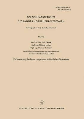 bokomslag Verbesserung der Benutzungsdauer in lndlichen Ortsnetzen