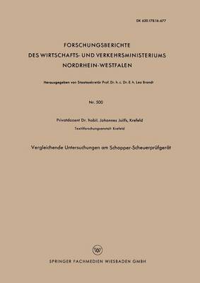 bokomslag Vergleichende Untersuchungen am Schopper-Scheuerprfgert