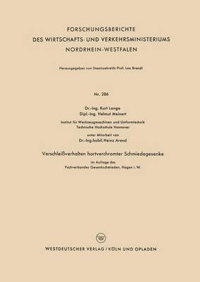 bokomslag Verschleißverhalten hartverchromter Schmiedegesenke im Auftage des Fachverbandes Gesenkeschmieden, Hagen i. W.