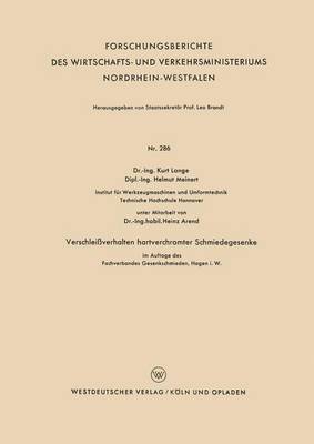 bokomslag Verschleiverhalten hartverchromter Schmiedegesenke im Auftage des Fachverbandes Gesenkeschmieden, Hagen i. W.