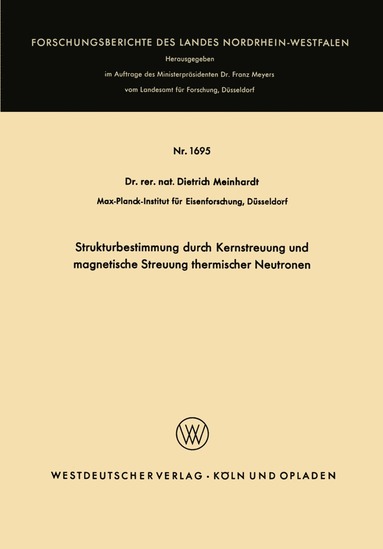 bokomslag Strukturbestimmung durch Kernstreuung und magnetische Streuung thermischer Neutronen