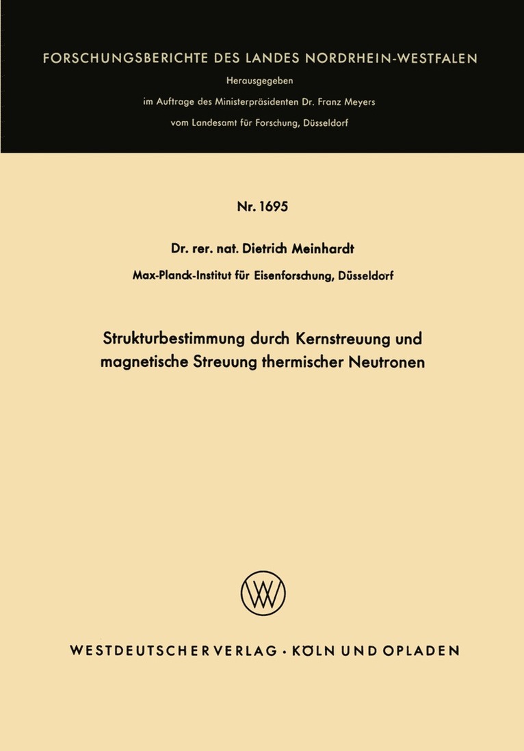 Strukturbestimmung durch Kernstreuung und magnetische Streuung thermischer Neutronen 1