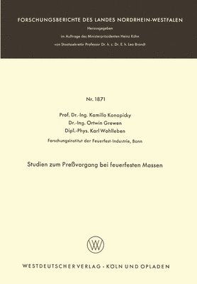 bokomslag Studien zum Preßvorgang bei feuerfesten Massen