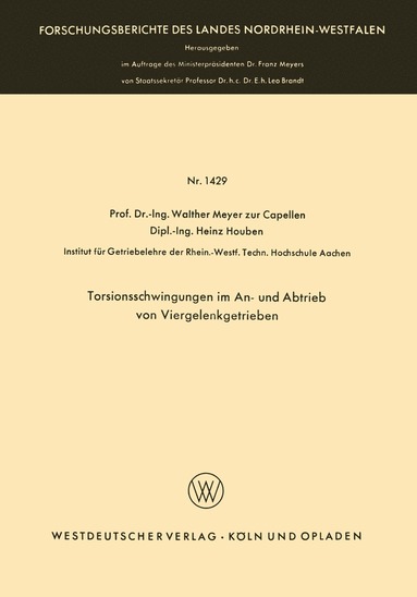 bokomslag Torsionsschwingungen im An- und Abtrieb von Viergelenkgetrieben