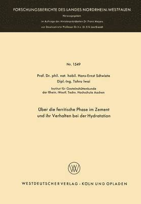 bokomslag ber die ferritische Phase im Zement und ihr Verhalten bei der Hydratation