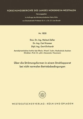 bokomslag Über die Strömungsformen in einem Strahlapparat bei nicht normalen Betriebsbedingungen