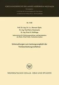 bokomslag Untersuchungen zum Leistungsvergleich der Feinbearbeitungsverfahren