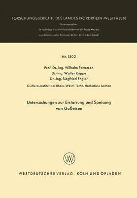 bokomslag Untersuchungen zur Erstarrung und Speisung von Gueisen