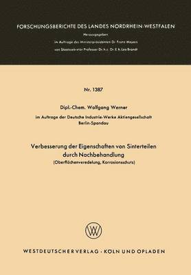 bokomslag Verbesserung der Eigenschaften von Sinterteilen durch Nachbehandlung