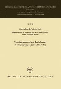 bokomslag Vermögensbestand und Kapitalbedarf in einigen Zweigen der Textilindustrie