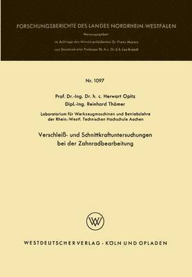 bokomslag Verschleiß- und Schnittkraftuntersuchungen bei der Zahnradbearbeitung