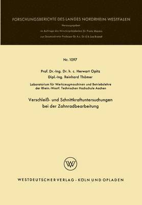 bokomslag Verschlei- und Schnittkraftuntersuchungen bei der Zahnradbearbeitung