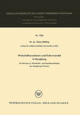 bokomslag Wirtschaftswachstum und Kulturwandel in Hongkong