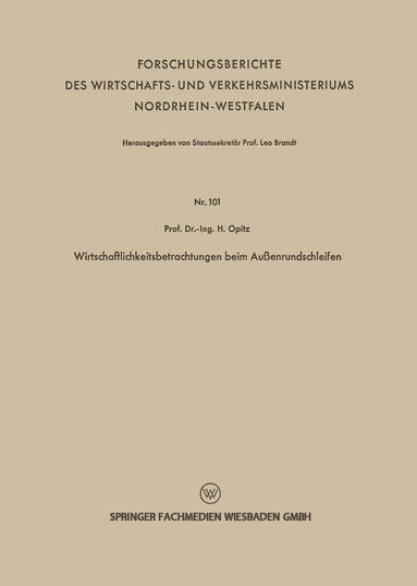 bokomslag Wirtschaftlichkeitsbetrachtungen beim Auenrundschleifen