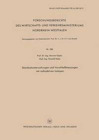 bokomslag Standzeituntersuchungen und Verschleißmessungen mit radioaktiven Isotopen
