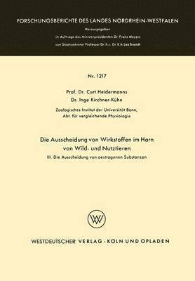 bokomslag Die Ausscheidung von Wirkstoffen im Harn von Wild- und Nutztieren