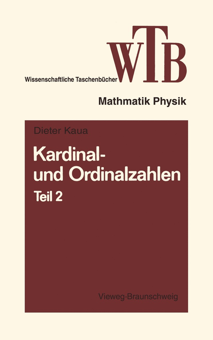 Dieter Klaua - Kardinal- und Ordinalzahlen, Häftad