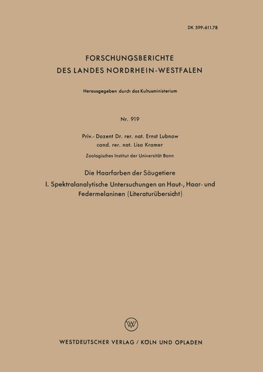 Ernst Lubnow - Die Haarfarben der Säugetiere, Häftad