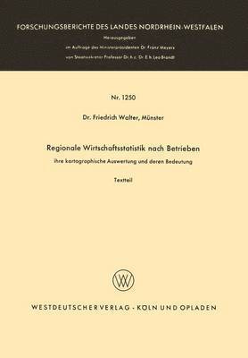 bokomslag Regionale Wirtschaftsstatistik Nach Betrieben: Ihre Kartographische Auswertung Und Deren Bedeutung