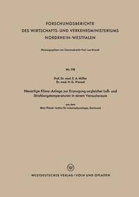 bokomslag Neuartige Klima-Anlage zur Erzeugung ungleicher Luft- und Strahlungstemperaturen in einem Versuchsraum