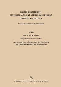 bokomslag Quantitative Untersuchungen Über Die Entwicklung Des Ehrlich-Ascitestumors Bei Inzuchtmäusen