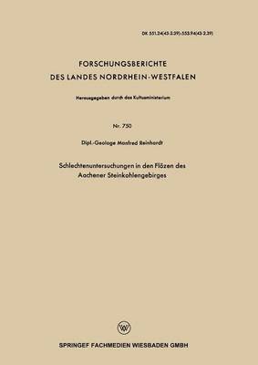 bokomslag Schlechtenuntersuchungen in den Flözen des Aachener Steinkohlengebirges