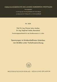 bokomslag Spannungen im bindemittelfreien Unterbau von Straen unter Verkehrseinwirkung