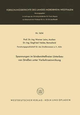 Spannungen im bindemittelfreien Unterbau von Straen unter Verkehrseinwirkung 1