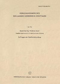 bokomslag Zu Fragen Der Strahlmittelprüfung