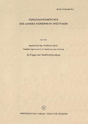 bokomslag Zu Fragen Der Strahlmittelprüfung