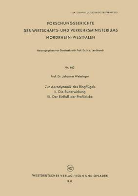 bokomslag Zur Aerodynamik Des Ringflügels